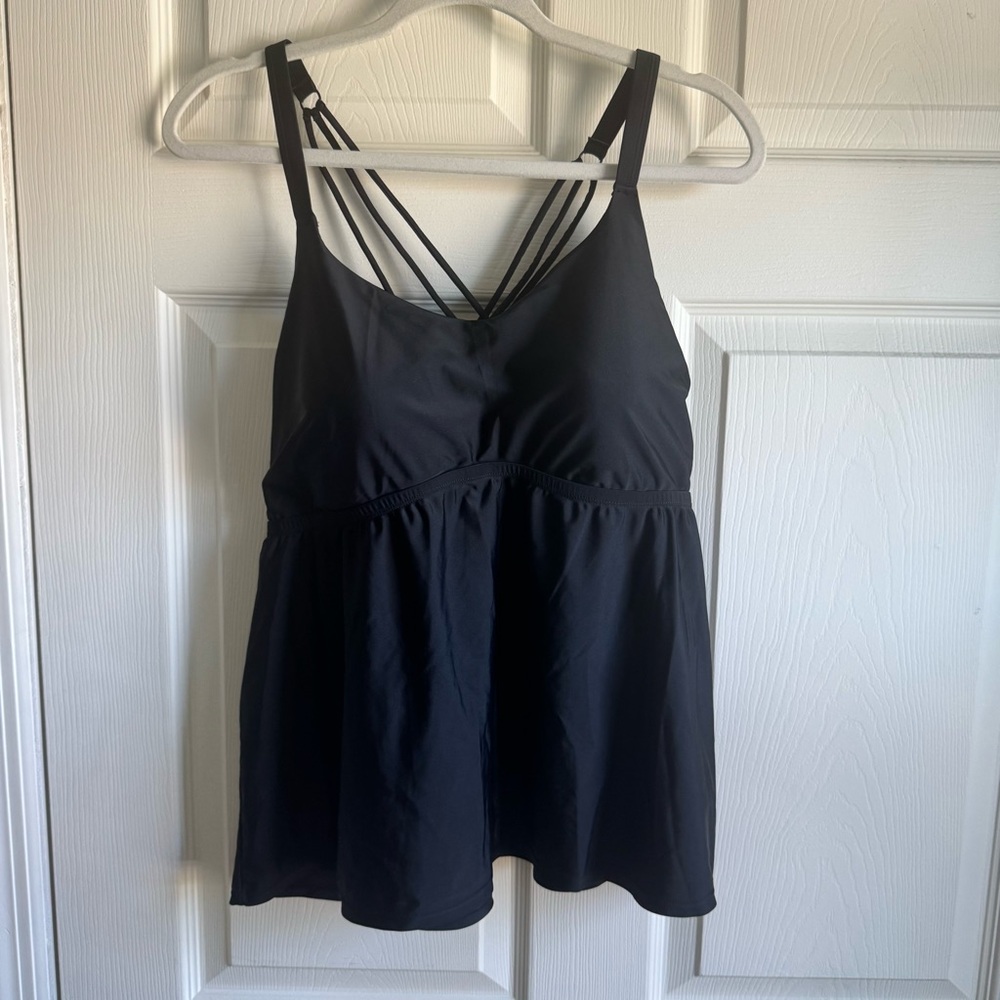 Torrid Black Strappy Swim Top